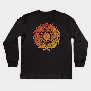 Mandala sunset colors Kids Long Sleeve T-Shirt